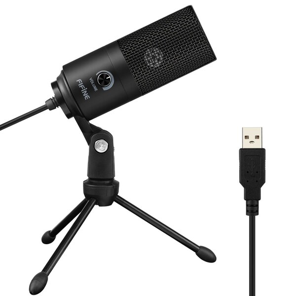 FIFINE K669B Metal USB Unidirectional Microphone (Black)