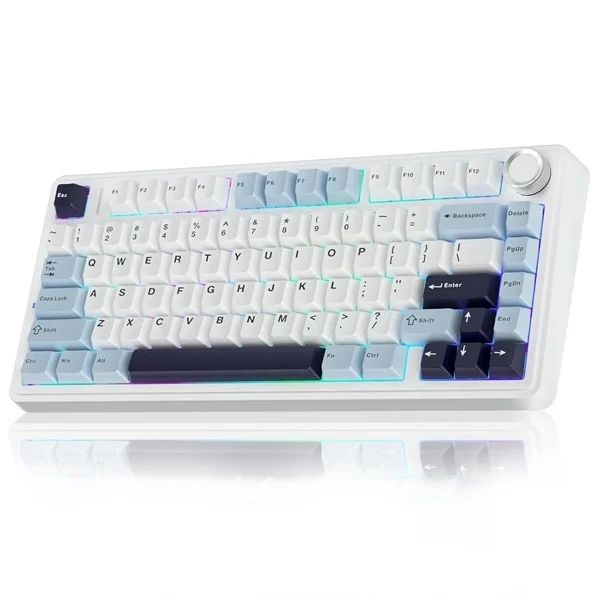 AULA F75 Mechanical Keyboard with Vein Switch (Ice Blue)