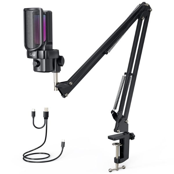 CLAW GM17 Kit Condenser RGB Gaming Microphone with Boom Arm & Pop Filter