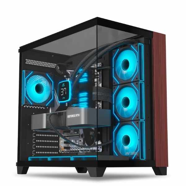 Ant Esports Crystal Wood ARGB Cabinet (Black)