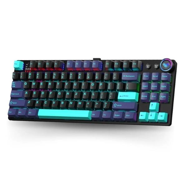AULA M75 Mechanical Gaming Keyboard with Blue Switches (Green + Black)