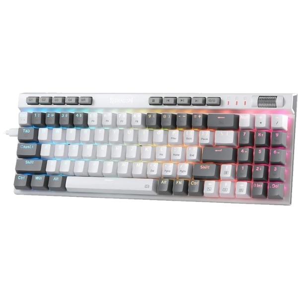 Redragon Magicwand SE K655 Mechanical Keyboard with Quiet Linear Red Switch (White/Grey)
