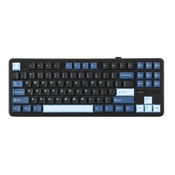 AULA F87 Mechanical Keyboard with Greywood V4 Switch (Blue+Black+Cyan)