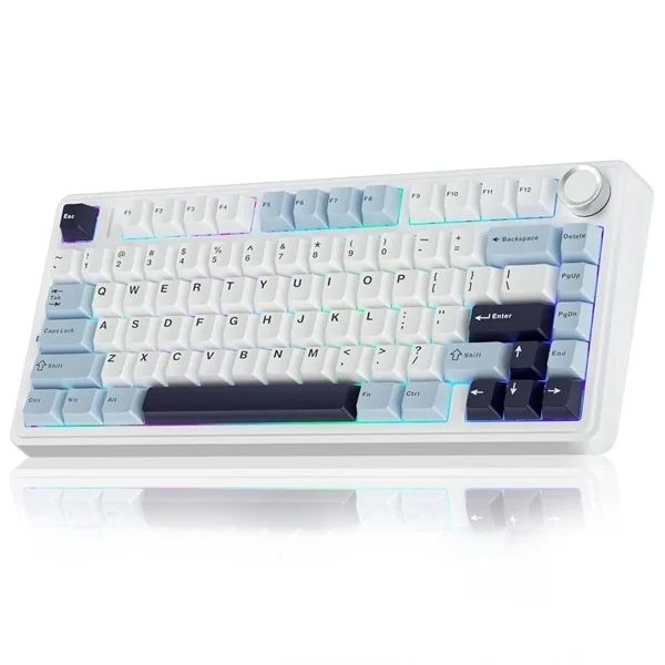 AULA F75 Mechanical Keyboard with Reaper Switch (Ice Blue)