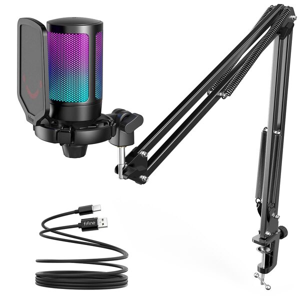 FIFINE Ampligame A6T Gaming USB Microphone Kit (Black)
