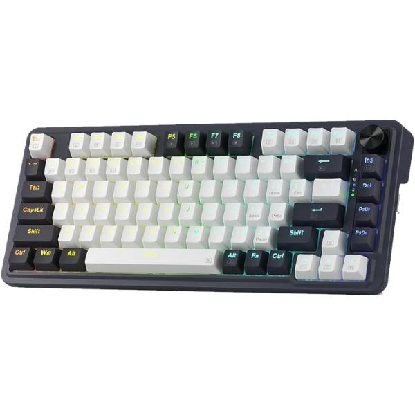 Redragon Ucal Pro K673 Pro Wireless Mechanical Keyboard with Linear Red Switch (White/Black )