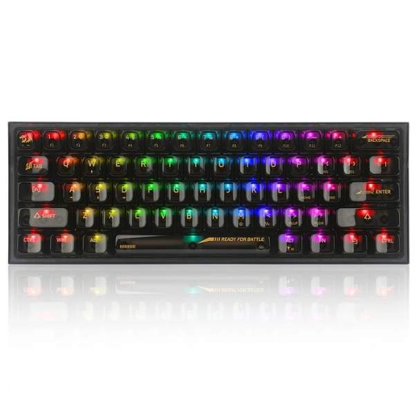Redragon Fizz K617 Mechanical Keyboard with Translucent Custom Switch (Black Transparent)
