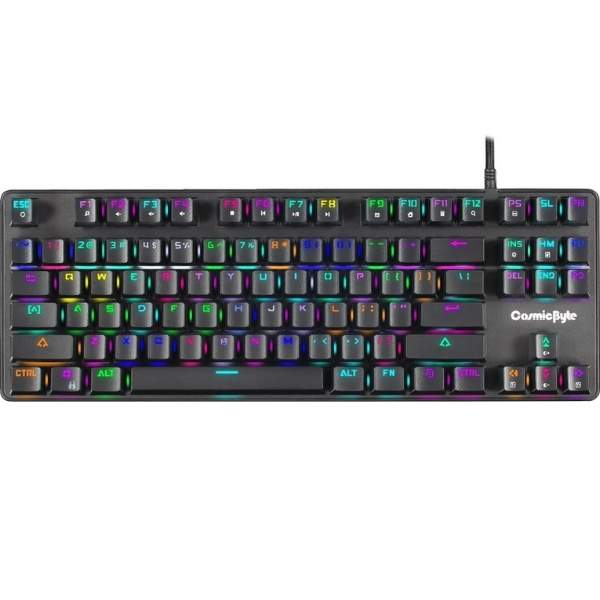 Cosmic Byte Firefly Mechanical Keyboard with Red Switches Hot Swappable (CB-GK-34) - Black