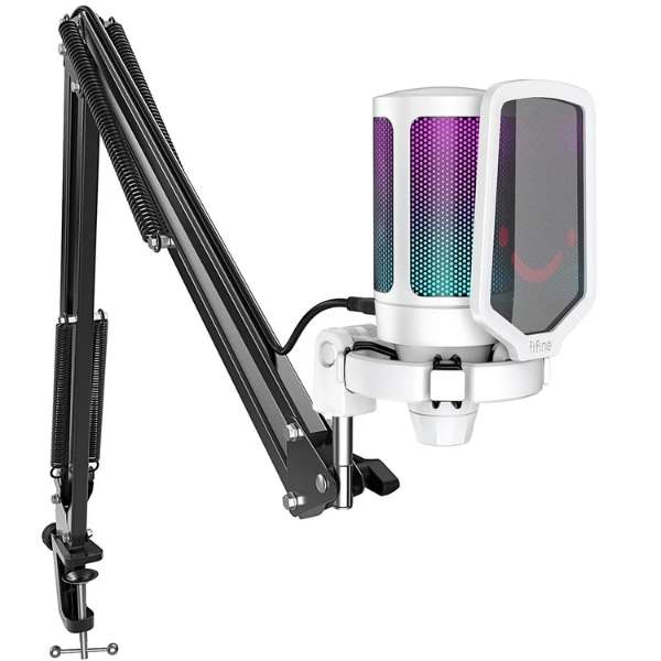 FIFINE AmpliGame A6T Gaming USB Microphone Kit (White)